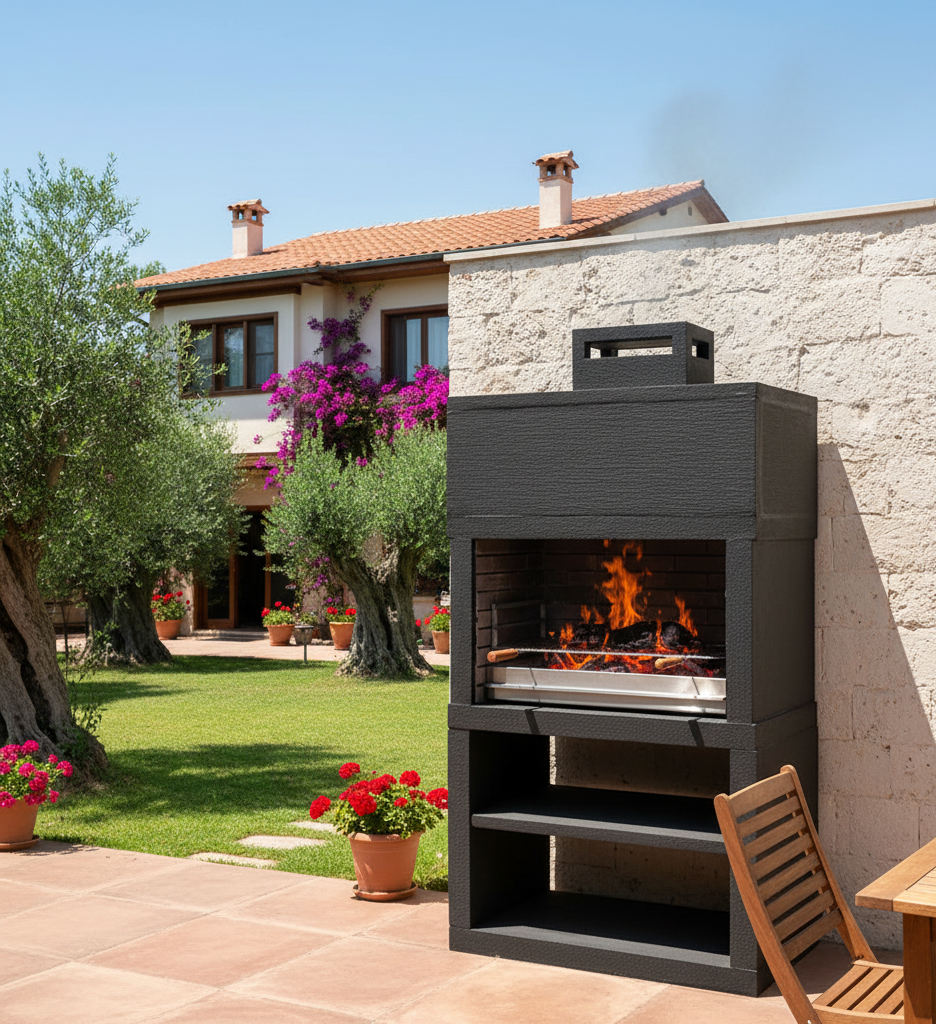 Linea 25 – Barbecue moderne design (4 coloris) avec grilloir acier 80 cm inclus