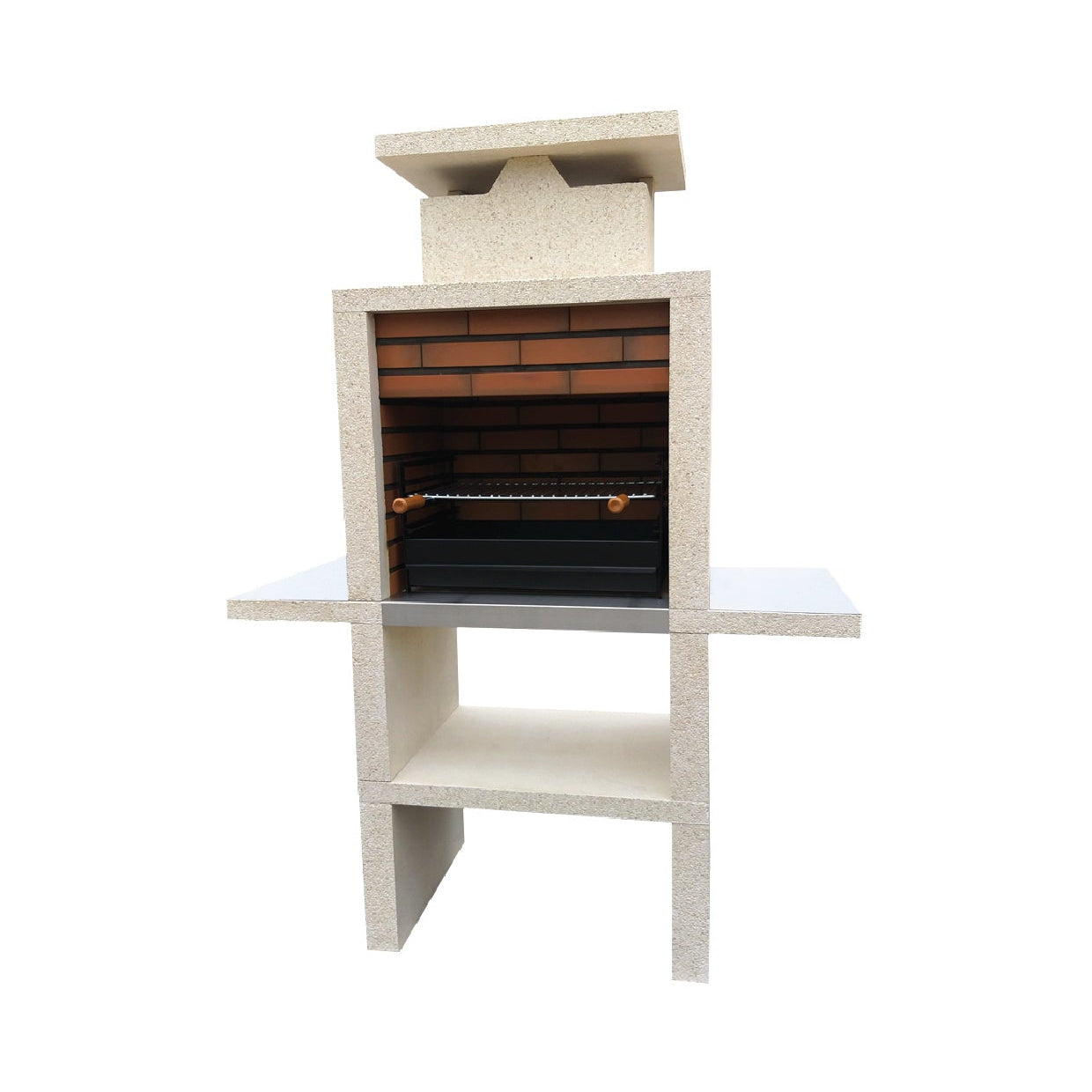 Nexa 605 – Barbecue en pierre avec foyer brique, grille 60×40 cm (inox en option)