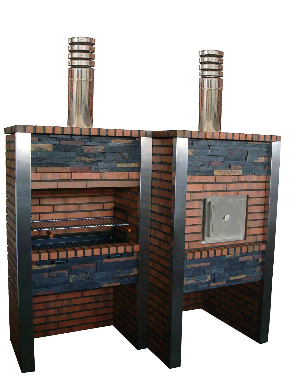 Inoxa 306 – Barbacoa premium de piedra recreada con Horno Ø75 cm y parrilla de 80×38 (kit de aislamiento incluido)