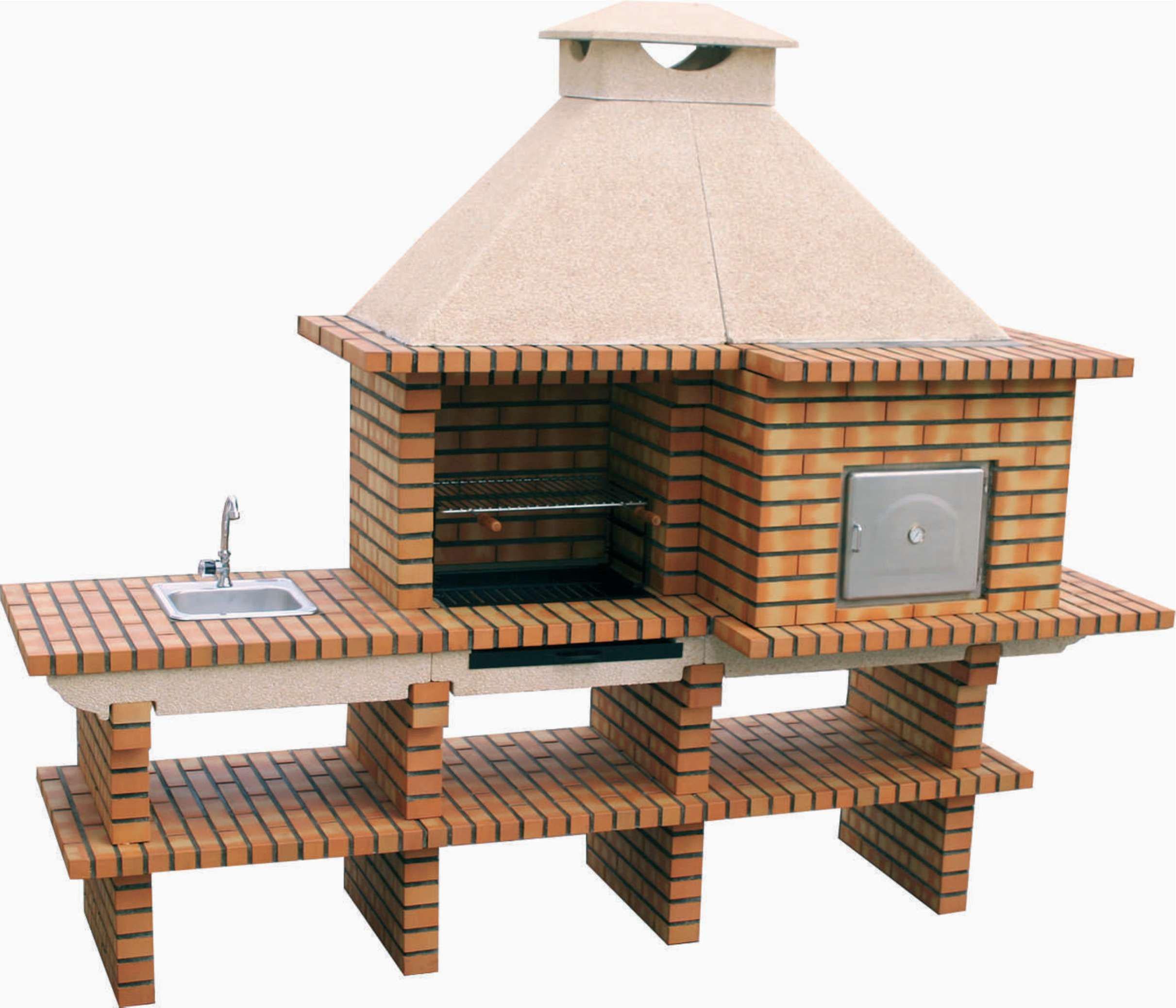 TerraCotto 145 – Barbecue en Brique avec Four & Évier