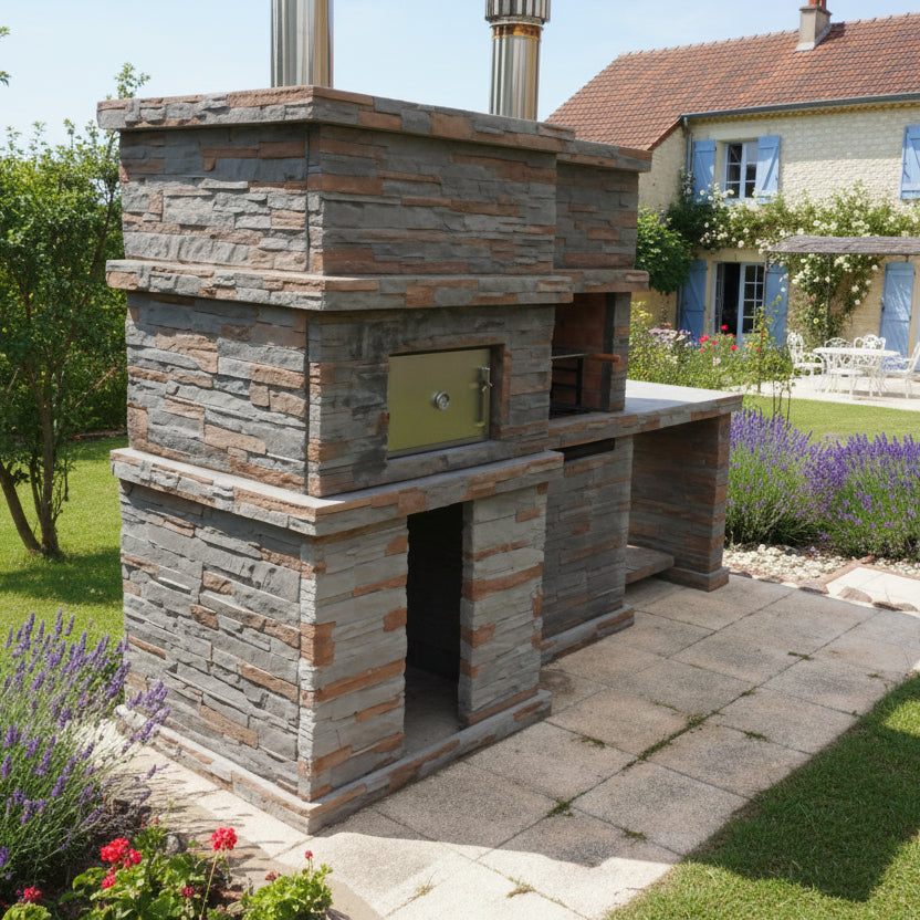 🔥 Rocca Four 474 – Barbecue en Pierre avec Four & Évier Inox
