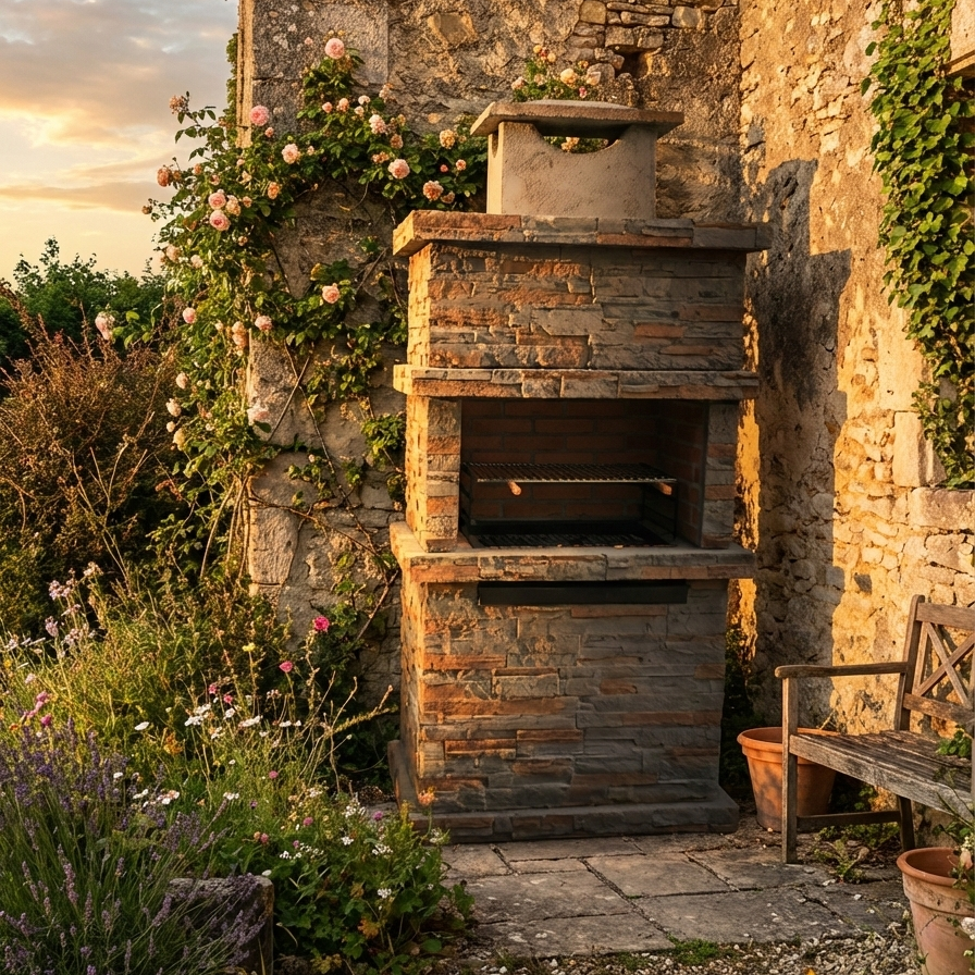 Barbecue en Pierre Reconstituée Rocca 470 – Design Massif & Rusticité Méditerranéenne