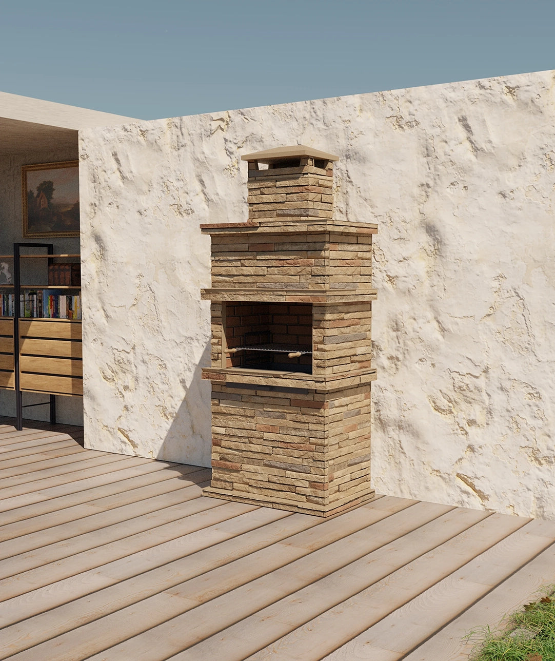 Barbecue en Pierre Reconstituée Rocca 470 – Design Massif & Rusticité Méditerranéenne