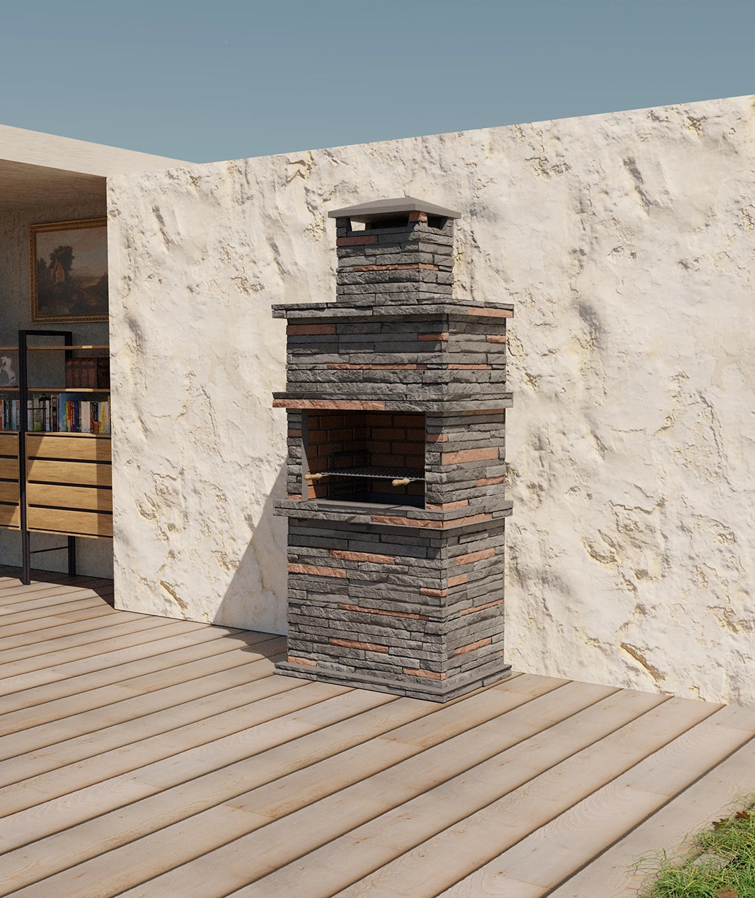 Barbecue en Pierre Reconstituée Rocca 470 – Design Massif & Rusticité Méditerranéenne