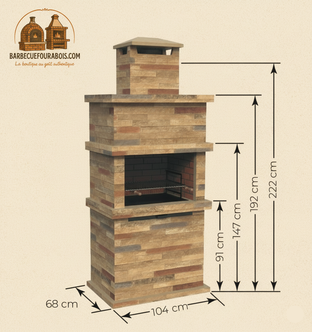 Barbecue en Pierre Reconstituée Rocca 470 – Design Massif & Rusticité Méditerranéenne