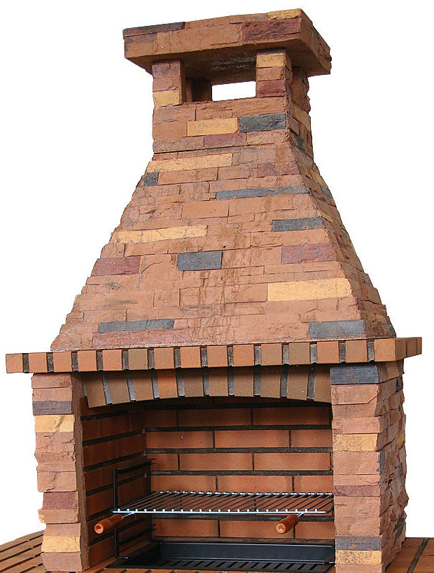 Rustika 209 – Barbecue en pierre reconstituée avec double plan de travail (évier optionnel)