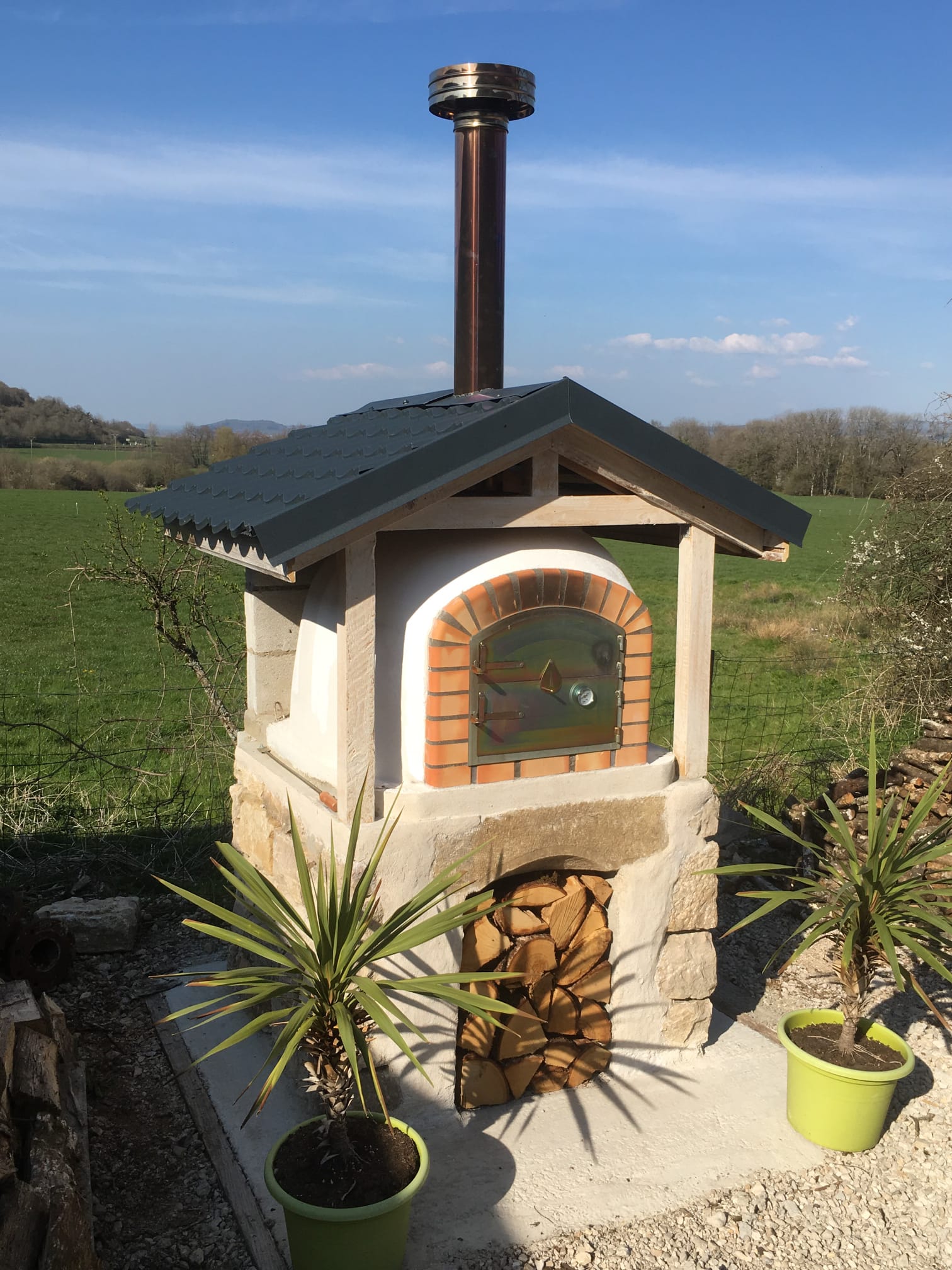 Horno de Leña CENTORO 90 cm – Horno de Pizza con Chimenea Central