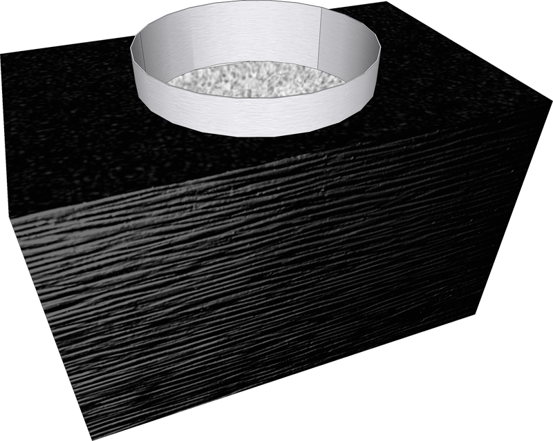 Cheminée modulaire Linea 40×25×25 cm – Sortie circulaire Ø 200 mm (tube 20 cm)