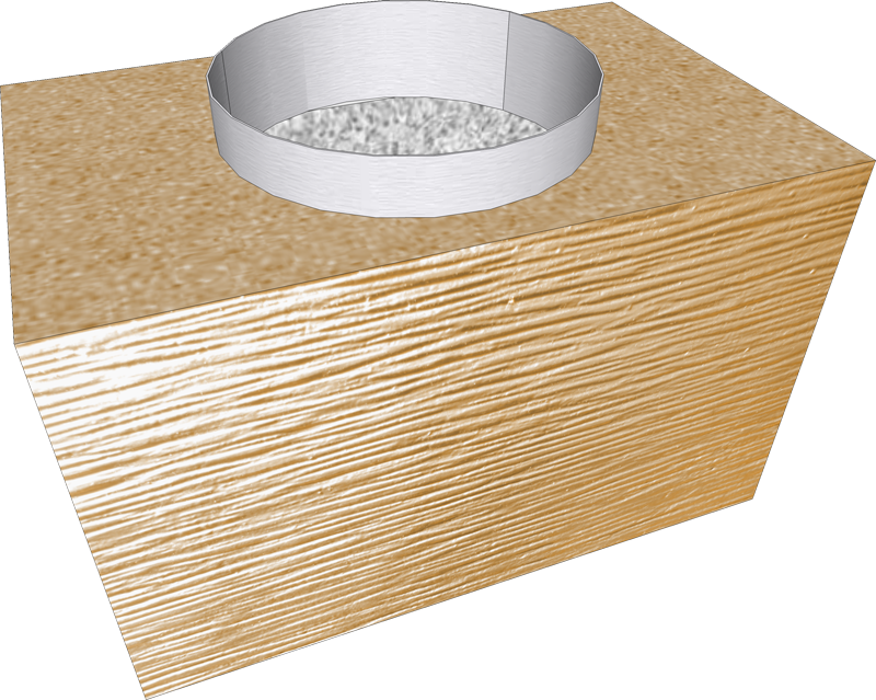 Cheminée modulaire Linea 40×25×25 cm – Sortie circulaire Ø 200 mm (tube 20 cm)