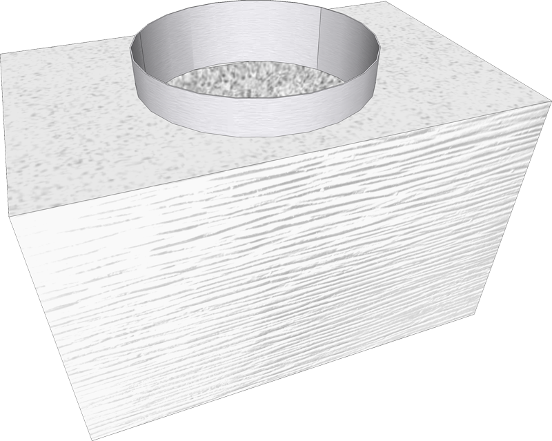 Cheminée modulaire Linea 40×25×25 cm – Sortie circulaire Ø 200 mm (tube 20 cm)