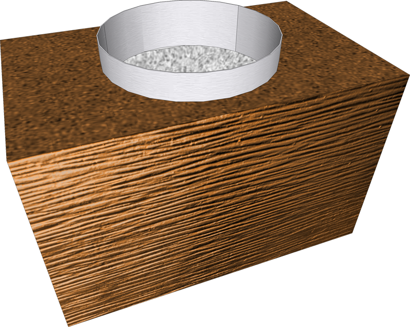 Cheminée modulaire Linea 40×25×25 cm – Sortie circulaire Ø 200 mm (tube 20 cm)