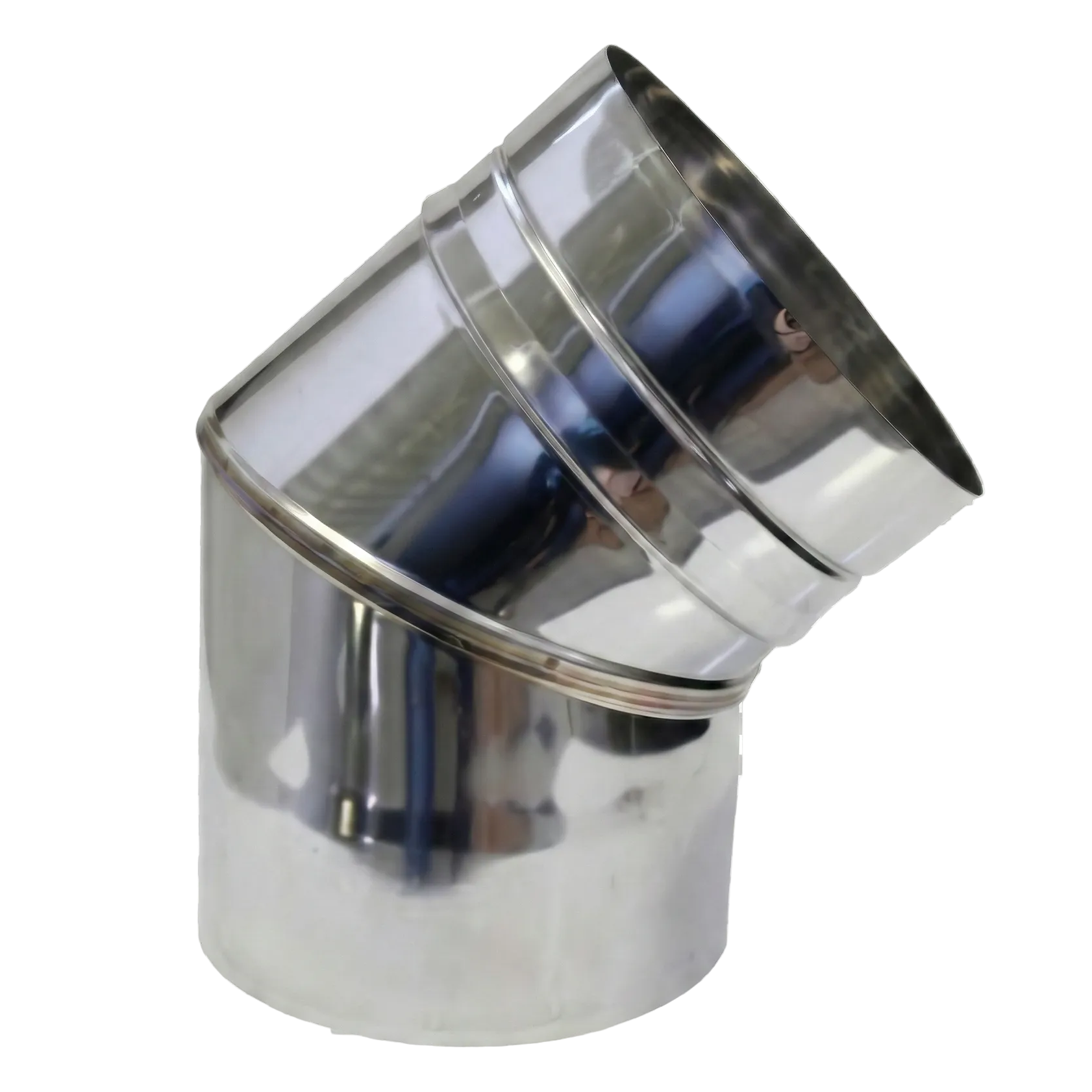 Coude cheminée 45° inox – Ø140 (standard) ou Ø190 (isolé)