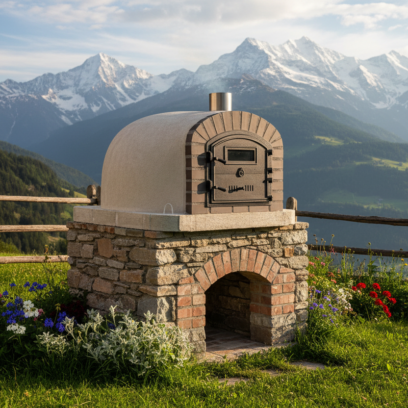 Horno de leña BRACIARO 120 cm – Horno de pizza y asador de ladrillo gris