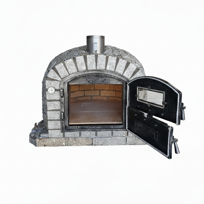 Horno de leña NERO 100 cm – Acabado de Piedra de Granito Natural