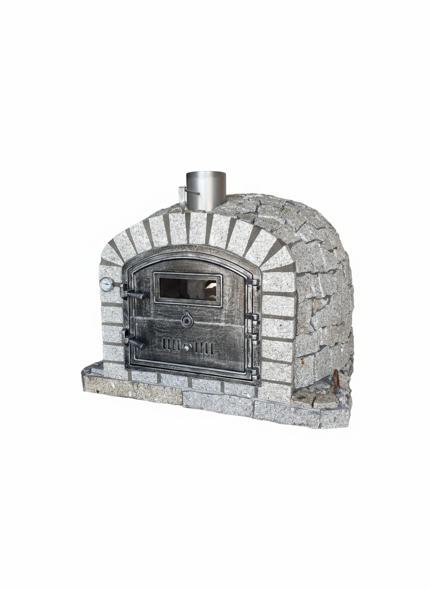 Horno de leña NERO 100 cm – Acabado de Piedra de Granito Natural
