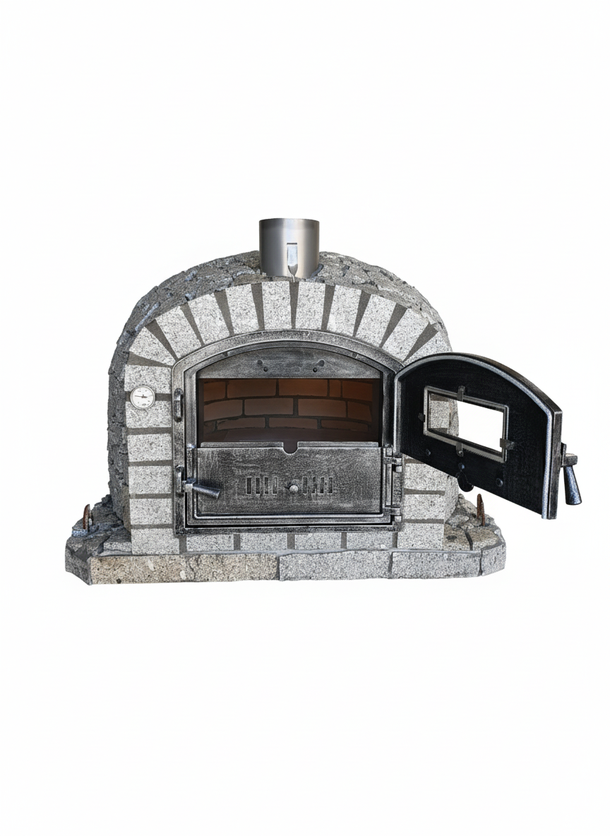 Horno de leña NERO 100 cm – Acabado de Piedra de Granito Natural