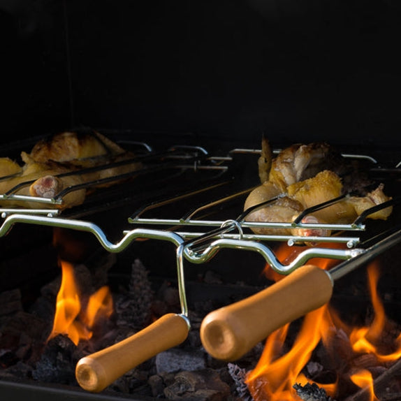 Grille Double Linea – Poisson & Grillades – Acier ou Inox – 2 Mini-Grilles Incluses (58x38 / 78x38)