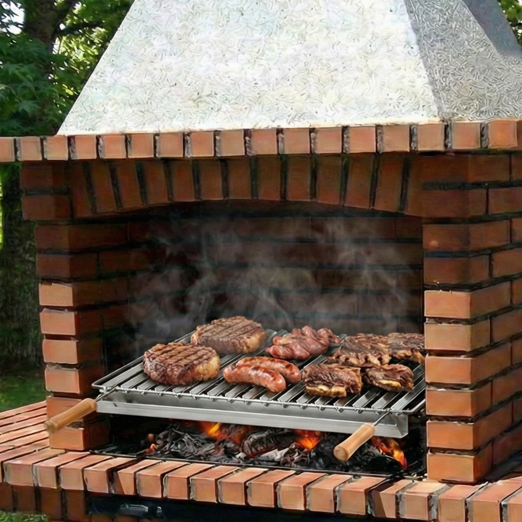 Grille Argentine LINEA (58×38 ou 78×38 cm) – Inox – Bac récupérateur