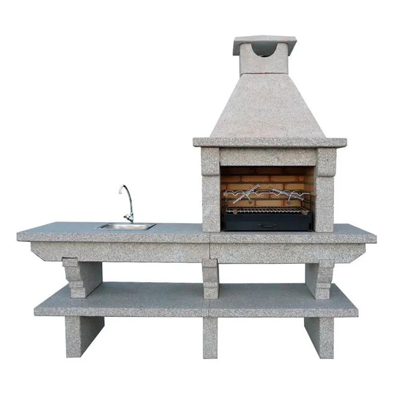 Pietra 042 – Barbecue en granit 60 cm avec plan de travail (évier optionnel)