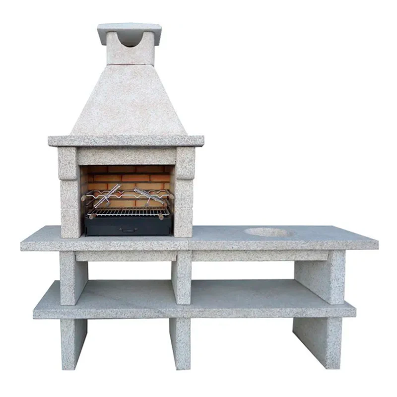 Pietra 054 – Cuisine extérieure en granit 60 cm avec grand plan latéral