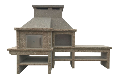 Granito 17 – Cocina exterior de granito en bruto con horno y fregadero (parrilla de 70 cm)