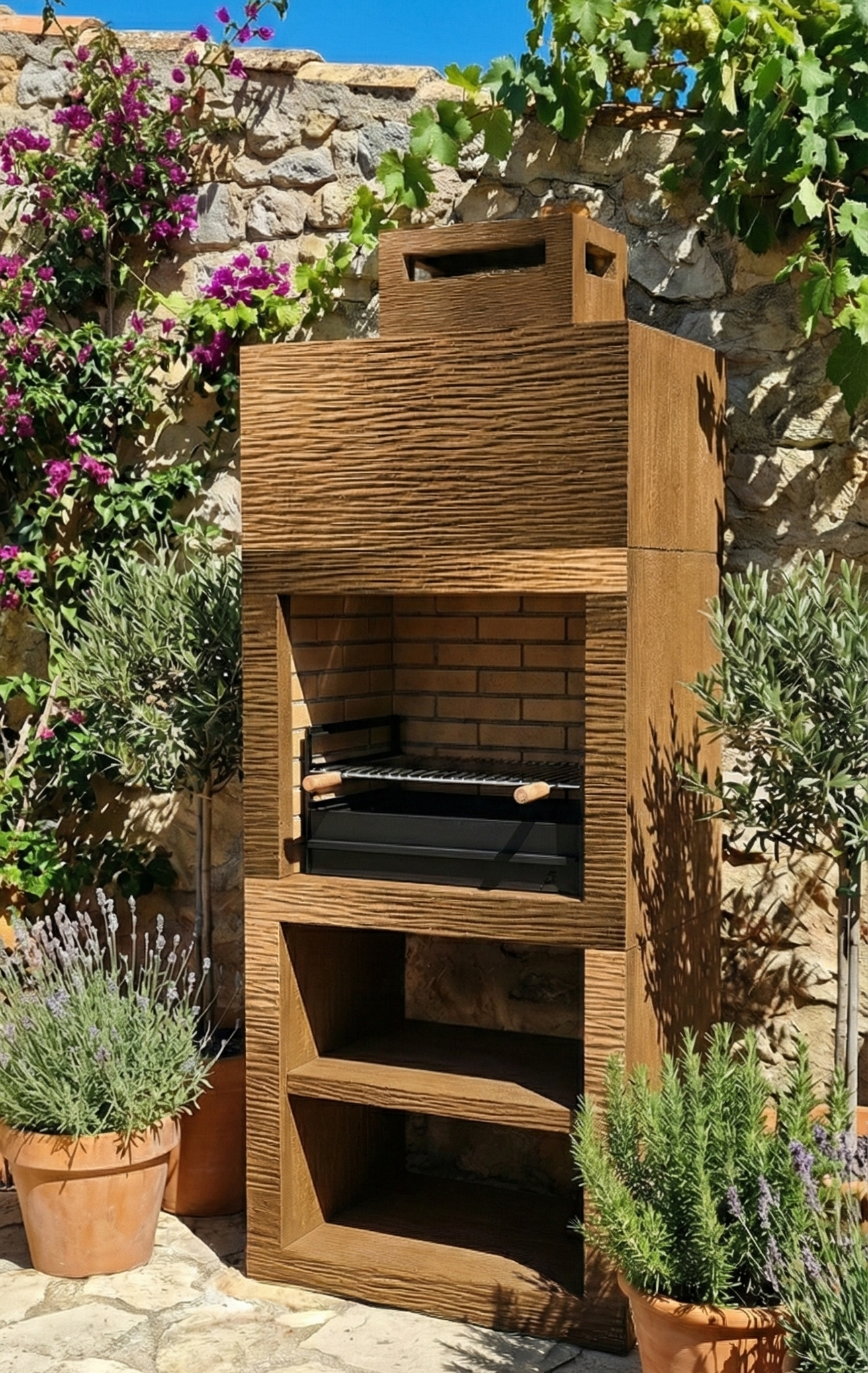 Linea 10 – Barbecue moderne design (4 coloris) avec grilloir acier 60 cm inclus