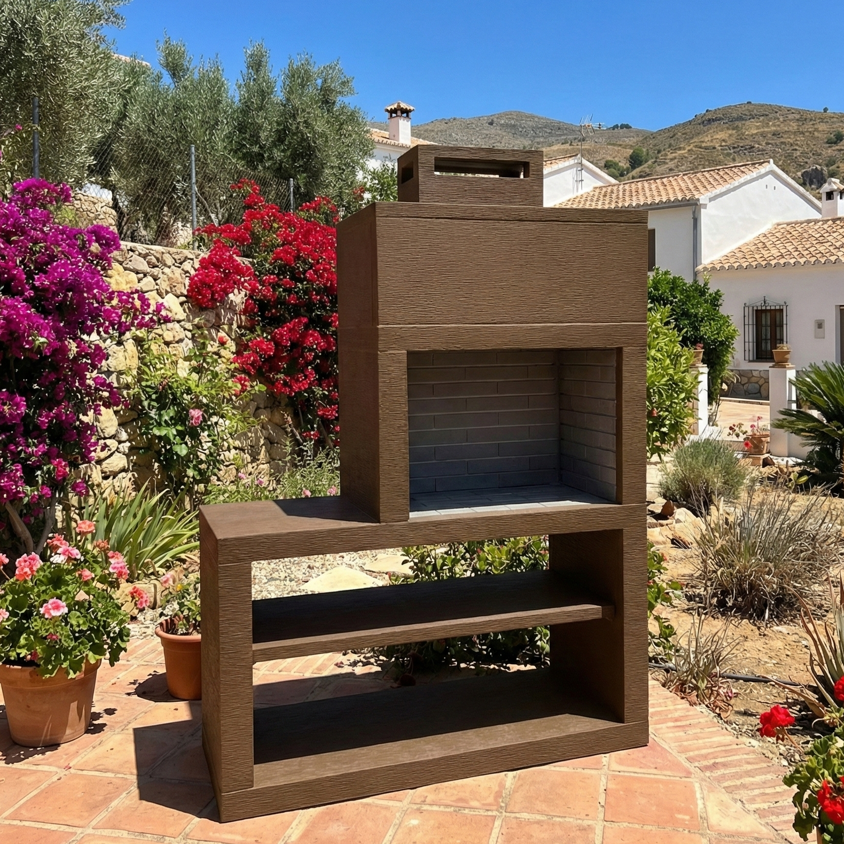 Linea 12 – Barbecue moderne avec module latéral (4 coloris) – grilloir acier 60 cm inclus