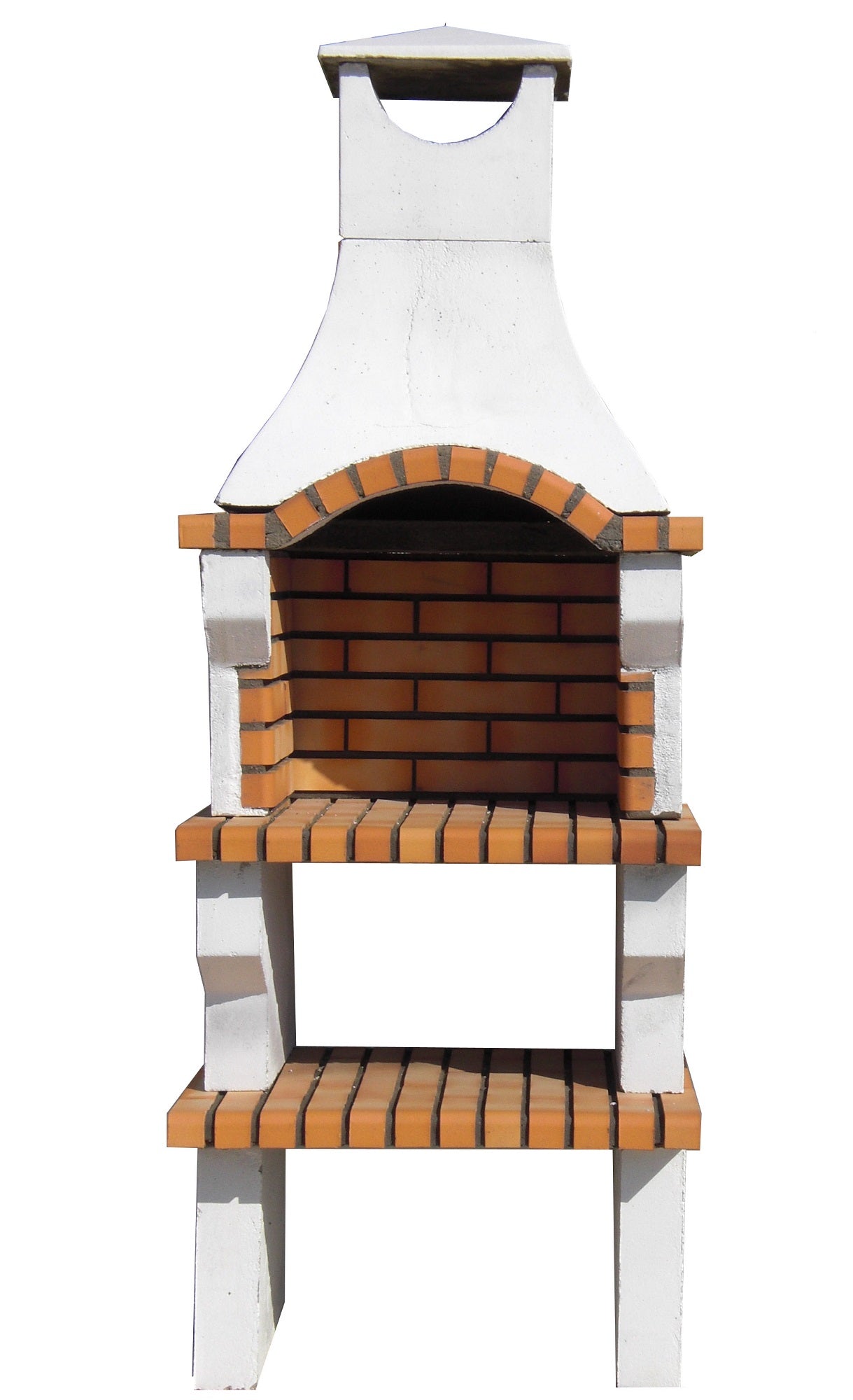 Lusitania 90 – Barbecue fixe en pierre reconstituée & brique réfractaire