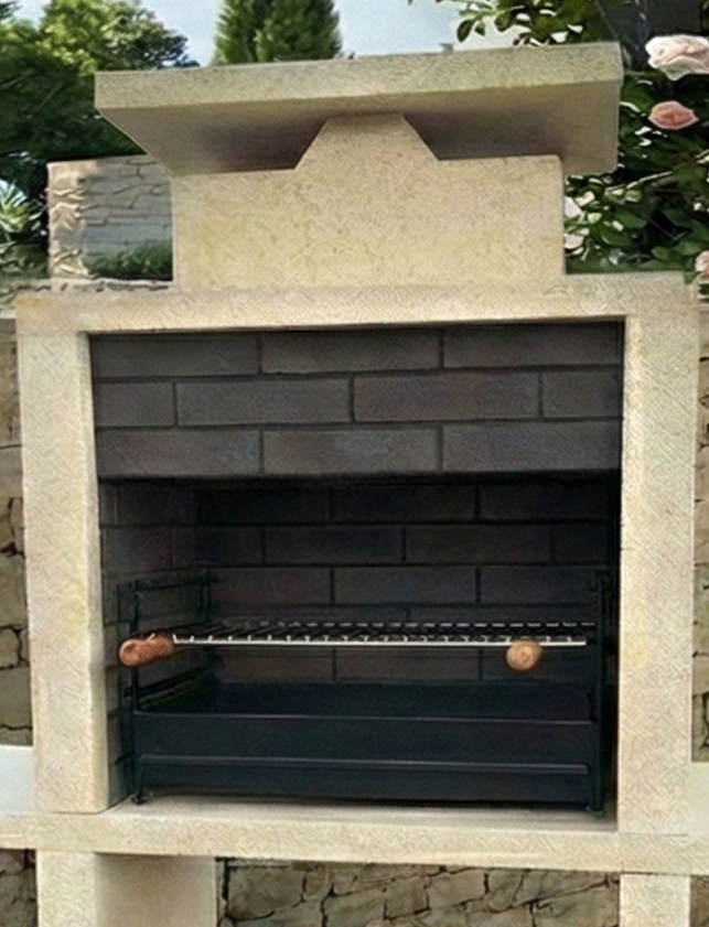 Nexa 605 – Barbecue en pierre avec foyer brique, grille 60×40 cm (inox en option)