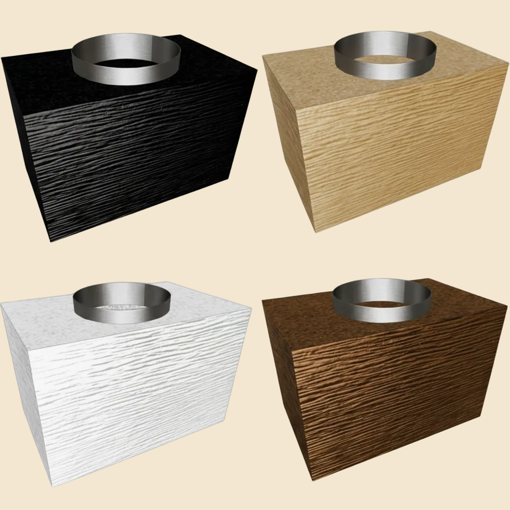 Cheminée modulaire Linea 40×25×25 cm – Sortie circulaire Ø 200 mm (tube 20 cm)