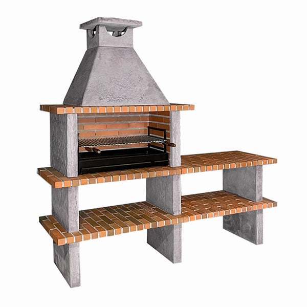 Terra 42 – Barbecue en pierre reconstituée avec grilloir 80 cm et évier au choix