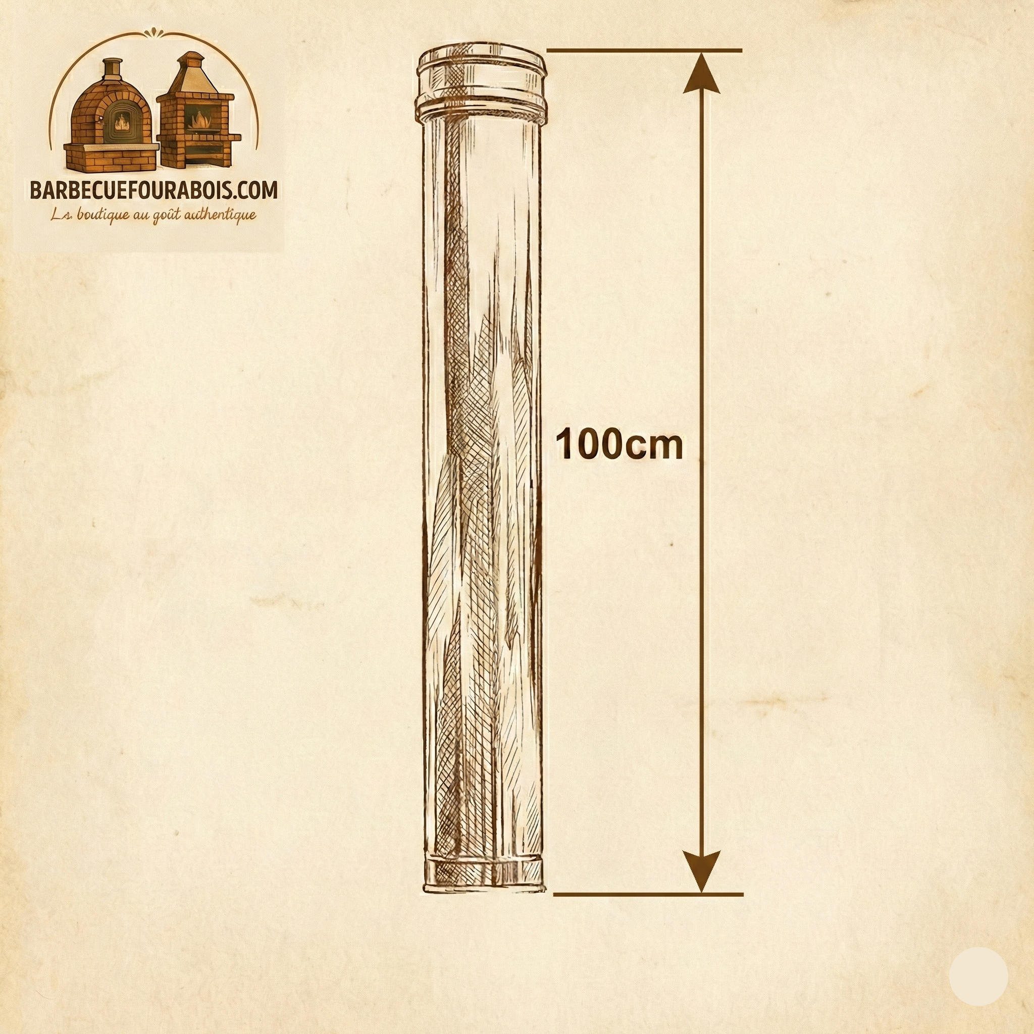 Tube cheminée inox 1 m – Ø140 (standard) ou Ø190 (isolé) – Four à bois